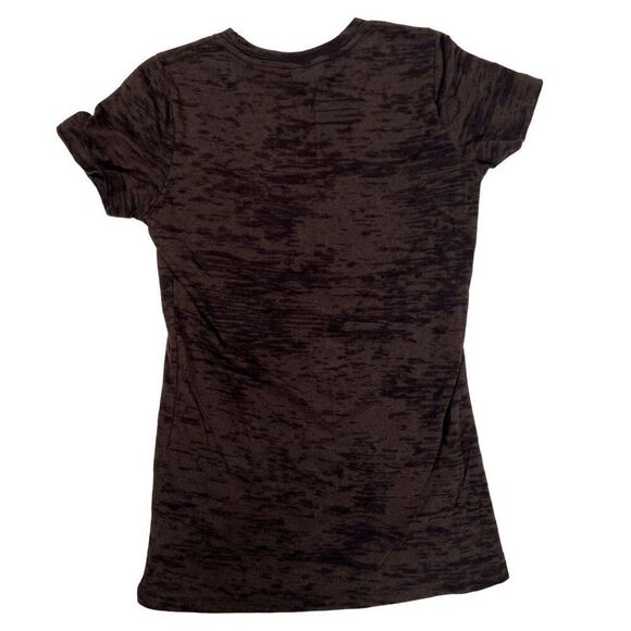 Vintage Y2K Brown Indie Fairy Grunge Short Sleeve Fitted Graphic T-Shirt / S - Picture 2 of 6